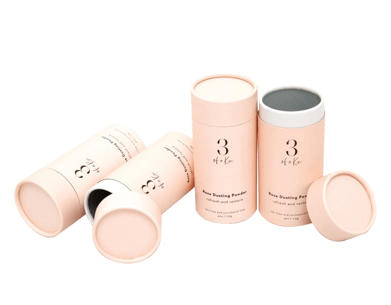 Unikt designpappersmaterial Talcum torrt pulverförpackning 4oz